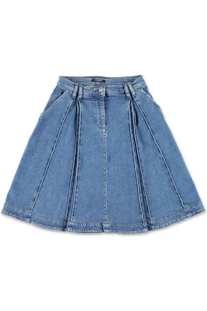 Balmain Falda vaquera plisada