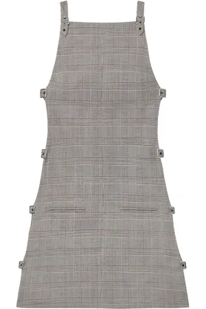 Courrèges Vestido corto Prince of Wales con múltiples tiras