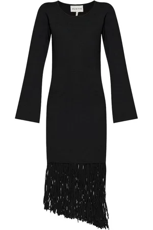 Munthe Vestido midi con detalle de flecos