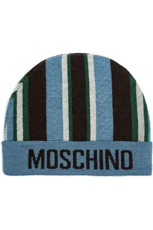 Moschino Gorro con logo en intarsia y rayas