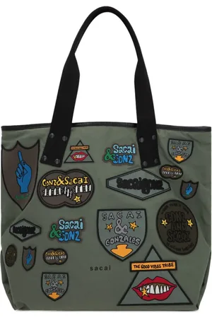 SACAI Bolso shopper con aplique de parche