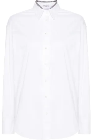 Brunello Cucinelli Camisa con detalle de cuentas