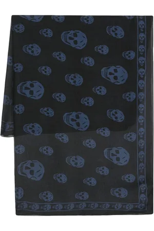Alexander McQueen Fular con calaveras estampadas