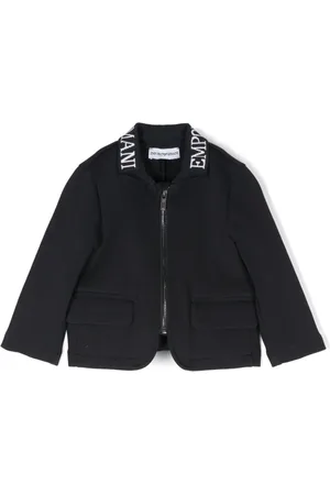 Emporio Armani Blazer con logo en intarsia