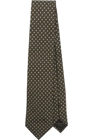 BRIONI Corbata con diseño geométrico en jacquard
