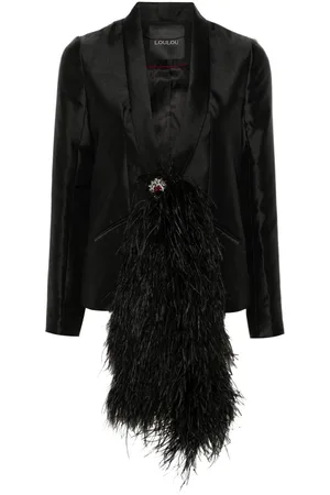 LOULOU Blazer con detalle de plumas