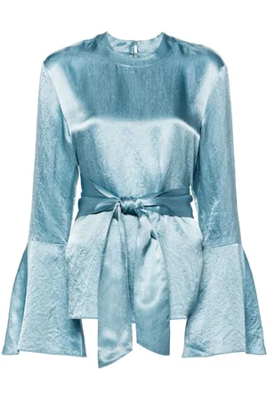 Nanushka Blusa Ilon con cinturón