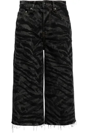 Ganni Pantalones vaqueros cortos con estampado de cebra