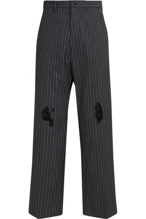 Marni Pantalones a rayas con efecto envejecido