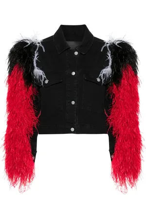 LOULOU Chaqueta vaquera con plumas