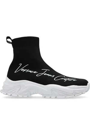 VERSACE Zapatillas estilo calcetín con logo