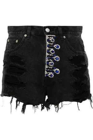 LOULOU Pantalones vaqueros cortos con detalles de cristal