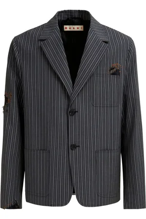 Marni Blazer a rayas con efecto envejecido