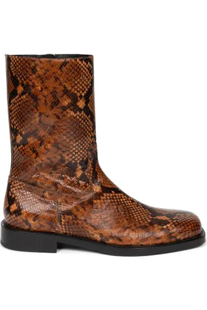 DRIES VAN NOTEN Botines con efecto de piel de serpiente