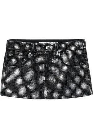 Alexander Wang Falda corta con apliques de cristal