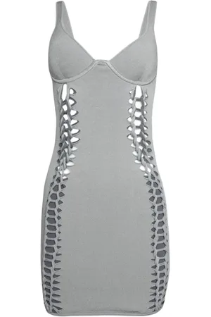 DION LEE Vestido corto con detalle trenzado