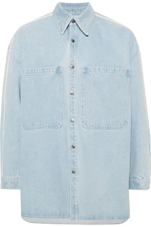 Nanushka Sobrecamisa vaquera con detalle de ganchillo