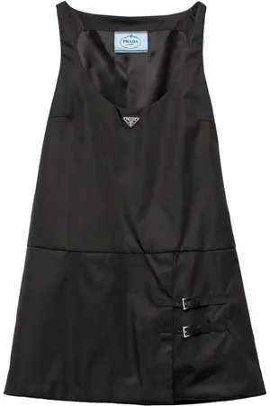 Prada Vestido corto con logo triangular esmaltado