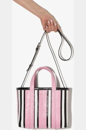 Balenciaga Bolso shopper Barbes East-West pequeño a rayas
