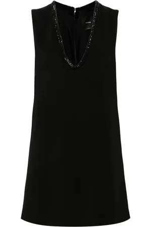 Pinko Vestido corto con cuello enjoyado