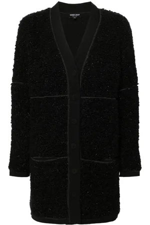 Giorgio Armani Abrigo largo de bouclé