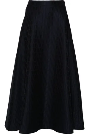 VALENTINO GARAVANI Falda midi con logo en jacquard