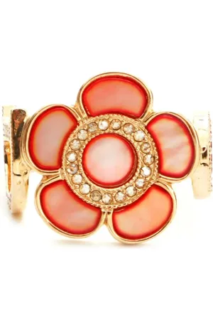 Dior Anillo con motivo floral y strass