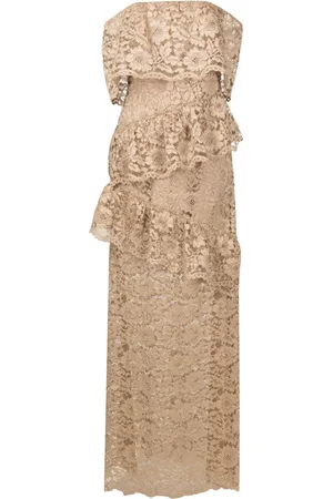 Lethicia Bronstein Vestido largo con encaje floral