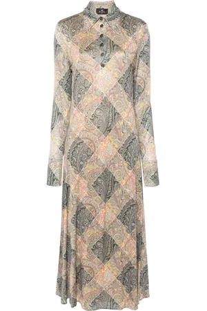 Etro Vestido largo con estampado de cachemira