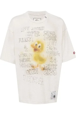 Maison Mihara Yasuhiro Camiseta estampada con efecto envejecido