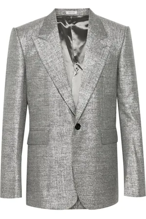 Alexander McQueen Blazer con acabado metalizado