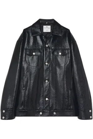 Courrèges Chaqueta biker con efecto brillante