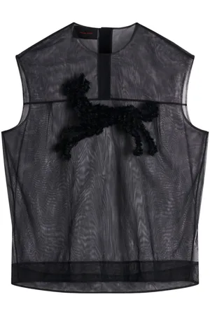 Simone Rocha Top sin mangas bordado