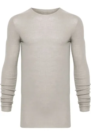 Rick Owens Jersey de canalé con cuello redondo