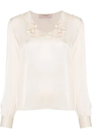 Twin-Set Blusa con volantes en el cuello