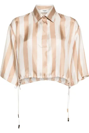 Fendi Camisa Pequin corta a rayas