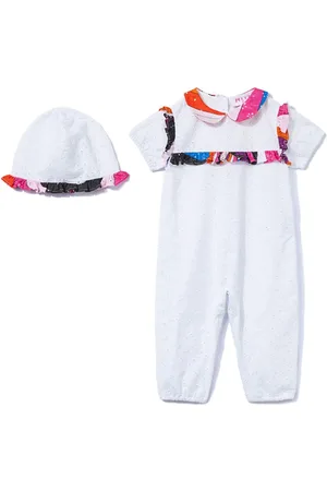 PUCCI Junior Set de pelele con bordado inglés y estampado Iride