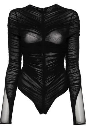 MUGLER Body semitranslúcido fruncido