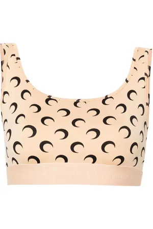 Marine Serre Top corto con estampado Crescent Moon