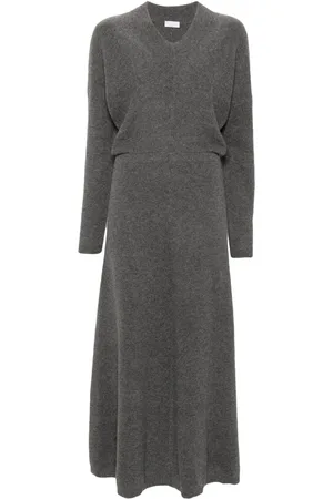 Brunello Cucinelli Vestido largo de canalé