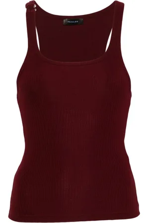 MUGLER Top sin mangas con perforaciones