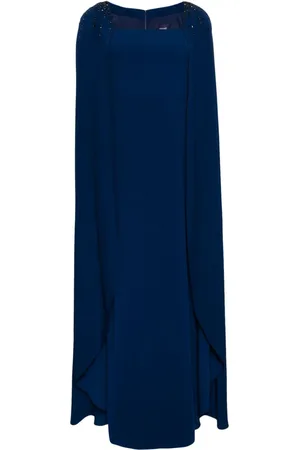 Marchesa Notte Vestido de fiesta con capa y detalles de cristal