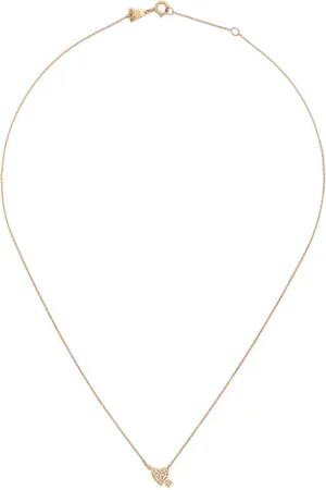 Adina Reyter Collar con colgante de corazón en oro amarillo de 14 ct con diamantes