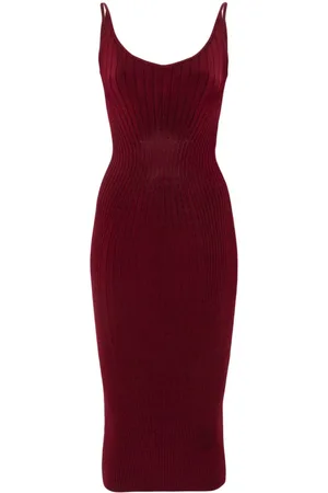 MUGLER Vestido midi sin mangas