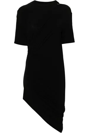 MUGLER Vestido corto con dobladillo asimétrico