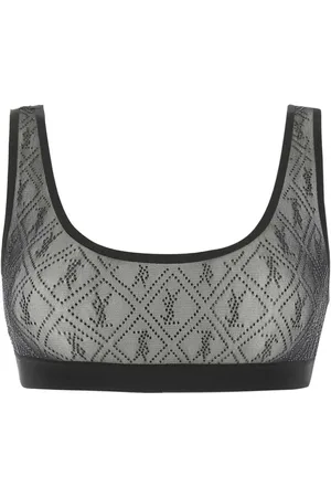 Saint Laurent Sujetador con logo de strass