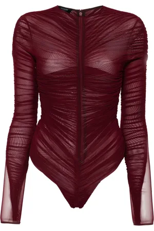MUGLER Body semitranslúcido fruncido