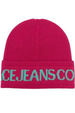 VERSACE Gorro con logo en intarsia
