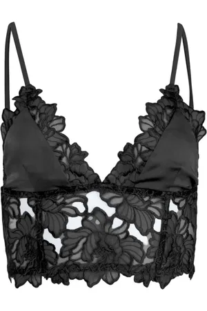 FLEUR DU MAL Sujetador Whitney de diseño triangular largo bordado
