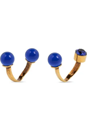 DRIES VAN NOTEN Set de dos anillos con apliques de strass